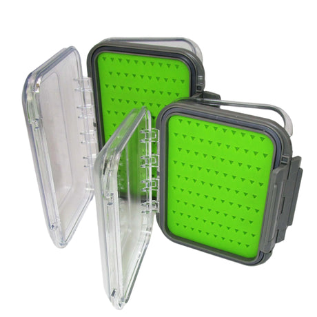 Fishing fly boxes with clear lids